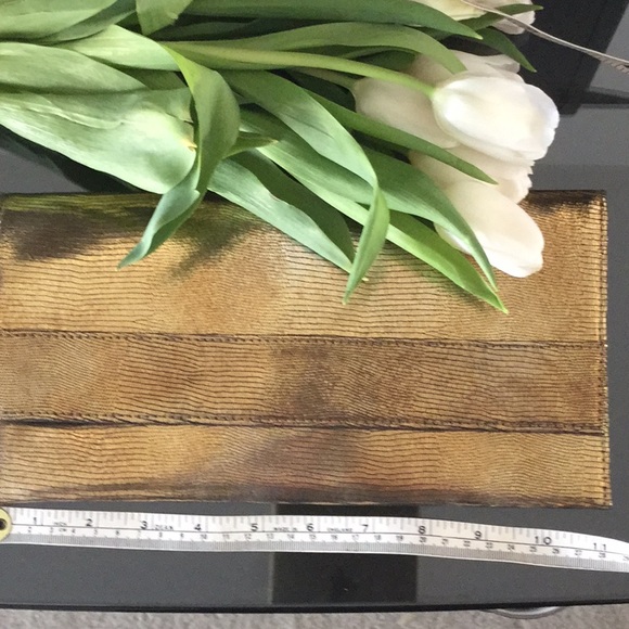 BANANA REPUBLIC BRONZE SLIM CLUTCH BAG - NWTags - Picture 5 of 7